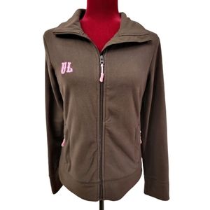 Danskin brown fleece UL jacket size small